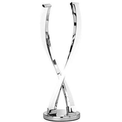 WOFI a, – Lámpara de mesa, metal, 8 Watts, integrado, cromo, 14 x 14 x 44 cm WOFI a, – Lámpara de mesa, metal, 8 Watts, integrado, cromo, 14 x 14 x 44 cm