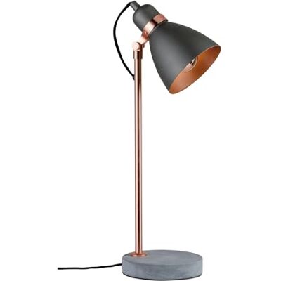 Paulmann 79624 Luminaria de sobremesa Neordic Orm máx. 1x20 W, luminaria de sobremesa para lámparas E27, lámpara para mesita de noche gris/cobre mate 230 V metal/hormigón, sin fuente de luz Paulmann 79624 Luminaria de sobremesa Neordic Orm máx. 1x20 W, luminaria de sobremesa para lámparas E27, lámpara para mesita de noche gris/cobre mate 230 V metal/hormigón, sin fuente de luz