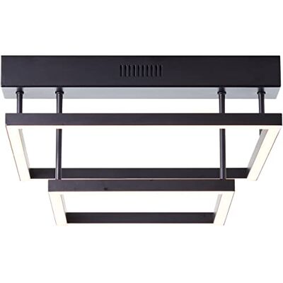 Brilliant Lámpara de techo LED de 2 focos, regulable en 3 niveles mediante interruptor de pared, máx. 17 W con luz blanca cálida de metal/plástico, en negro, 32 cm de ancho Brilliant Lámpara de techo LED de 2 focos, regulable en 3 niveles mediante interruptor de pared, máx. 17 W con luz blanca cálida de metal/plástico, en negro, 32 cm de ancho