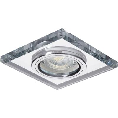 Kanlux Light Design Dreesbach Juego de 3 focos empotrables (cristal, 230 V, GU10), diseño cuadrado, color plateado Kanlux Light Design Dreesbach Juego de 3 focos empotrables (cristal, 230 V, GU10), diseño cuadrado, color plateado