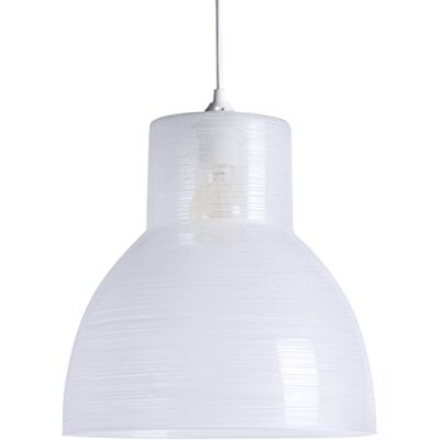 LUSSIOL Lámpara de techo, cristal, color blanco, diámetro 30 x altura 30 cm LUSSIOL Lámpara de techo, cristal, color blanco, diámetro 30 x altura 30 cm