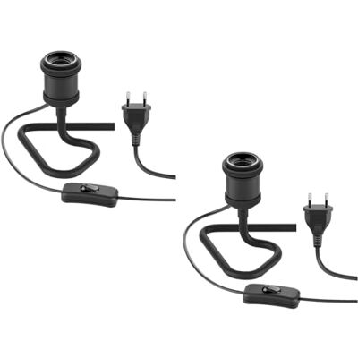 ledscom.de 2x lámpara de sobremesa RETRA, interruptor, negro, 1x E27 máx. 60W ledscom.de 2x lámpara de sobremesa RETRA, interruptor, negro, 1x E27 máx. 60W