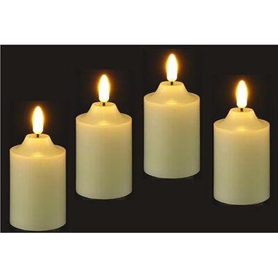 Flair Flower Velas LED de cera real, juego de 4 velas eléctricas, velas LED, luz blanca cálida, luz de ambiente, decoración, velas grandes, velas de Adviento, corona de Adviento, corona romántica, día Flair Flower Velas LED de cera real, juego de 4 velas eléctricas, velas LED, luz blanca cálida, luz de ambiente, decoración, velas grandes, velas de Adviento, corona de Adviento, corona romántica, día