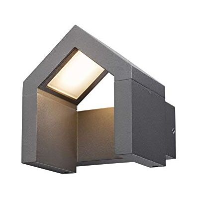 SLV luminaria de superficie de pared RASCALI WL/Iluminación para paredes, caminos, entradas, lámpara de jardín / IP54 3000 K 8 W 330 lm antracita SLV luminaria de superficie de pared RASCALI WL/Iluminación para paredes, caminos, entradas, lámpara de jardín / IP54 3000 K 8 W 330 lm antracita
