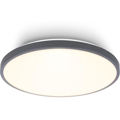Briloner Lampara techo LED con pantalla decorativa, color de luz blanco cálido, 17,5W, 2400lm, lamparas salon, plafones para techo LED, 33 x 6 cm, antracita Briloner Lampara techo LED con pantalla decorativa, color de luz blanco cálido, 17,5W, 2400lm, lamparas salon, plafones para techo LED, 33 x 6 cm, antracita