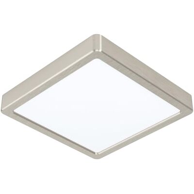Eglo LED lámpara de techo Fueva 5, 21x21 cm, 1 luz, estructura de acero, superficie luminosa de plástico, lámpara de techo níquel mate, blanco, luz LED neutra Eglo LED lámpara de techo Fueva 5, 21x21 cm, 1 luz, estructura de acero, superficie luminosa de plástico, lámpara de techo níquel mate, blanco, luz LED neutra