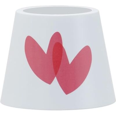Zafferano , Poldina Cover Edición Especial San Valentín, Pantalla de Metal para Lámpara de Mesa, Compatible con Lámparas Poldina, Diseñada en Italia, Ø11.4 x 8.9 cm, Color Blanco Corazones Rojos Zafferano , Poldina Cover Edición Especial San Valentín, Pantalla de Metal para Lámpara de Mesa, Compatible con Lámparas Poldina, Diseñada en Italia, Ø11.4 x 8.9 cm, Color Blanco Corazones Rojos