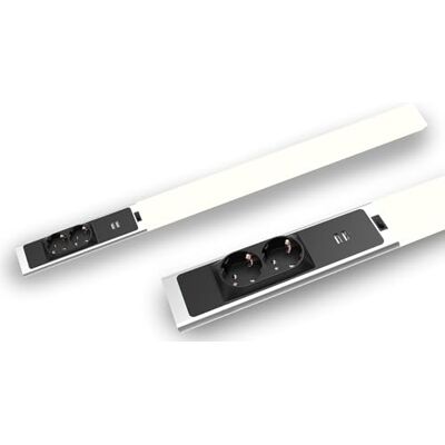 BOLD Lampada da incasso per cucina LED (lampada per mobile base) con 2 prese e 2 porte USB-A (1500 lumen 18 W 4000k bianco neutro IP20 lunghezza 80 cm), argento BOLD Lampada da incasso per cucina LED (lampada per mobile base) con 2 prese e 2 porte USB-A (1500 lumen 18 W 4000k bianco neutro IP20 lunghezza 80 cm), argento