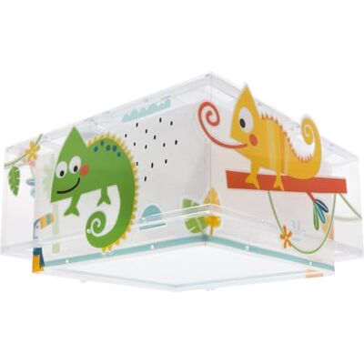 Dalber Lámpara Plafón De Techo Infantil Happy Jungle Camaleón animales jungla, , E27-2 x 15W Dalber Lámpara Plafón De Techo Infantil Happy Jungle Camaleón animales jungla, , E27-2 x 15W