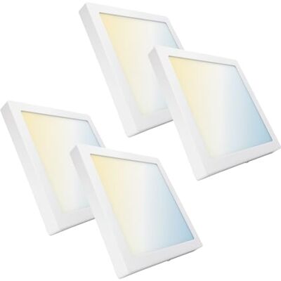 LED ATOMANT 4x Plafon LED Cuadrado Superficie 30x30cm 24W CCT 3000-6500K Con Selector de color CCT, 2200 Lumenes, Driver incluido LED ATOMANT 4x Plafon LED Cuadrado Superficie 30x30cm 24W CCT 3000-6500K Con Selector de color CCT, 2200 Lumenes, Driver incluido