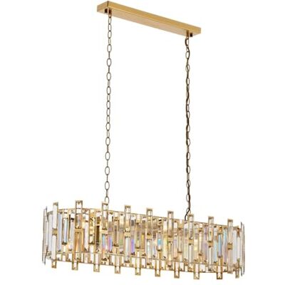 Opviq Elegante chandelier vintage, cuerpo de metal con tapa de cristal, 105 cm de altura, 90 cm de ancho, 13 x E14 máx. 40 W, diseño barroco de cobre glamoroso para hoteles y hogares Opviq Elegante chandelier vintage, cuerpo de metal con tapa de cristal, 105 cm de altura, 90 cm de ancho, 13 x E14 máx. 40 W, diseño barroco de cobre glamoroso para hoteles y hogares