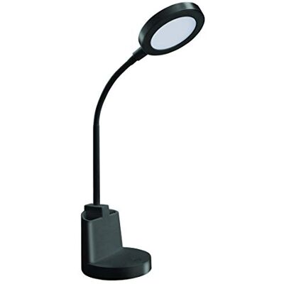 Velamp Lámpara de escritorio LED de 7W con interruptor táctil y portalápices. Negro Velamp Lámpara de escritorio LED de 7W con interruptor táctil y portalápices. Negro