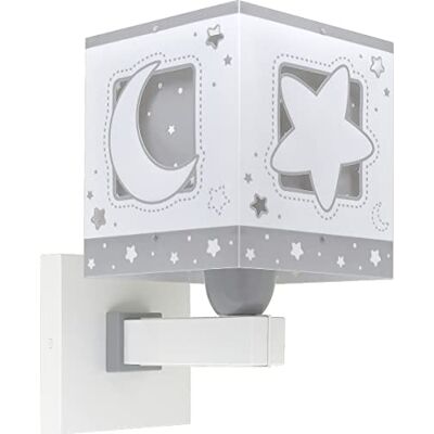 Dalber Lámpara aplique de pared infantil Moonlight Luna y Estrellas GRIS, , E27 Dalber Lámpara aplique de pared infantil Moonlight Luna y Estrellas GRIS, , E27