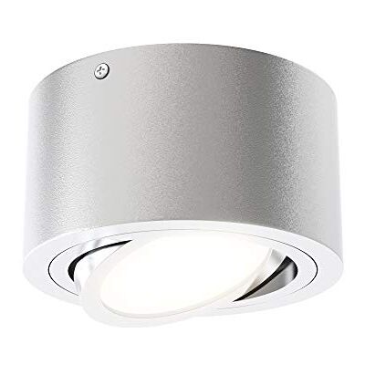 Briloner Leuchten Lámpara led de techo (5 W, reflector orientable, 470 lúmenes, 3000 K, diámetro de 9 cm), color plateado Briloner Leuchten Lámpara led de techo (5 W, reflector orientable, 470 lúmenes, 3000 K, diámetro de 9 cm), color plateado