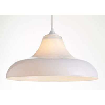 LUSSIOL Luminaria Domus colors, suspensión de cristal, 75 W, blanco, ø 37 x 16 cm LUSSIOL Luminaria Domus colors, suspensión de cristal, 75 W, blanco, ø 37 x 16 cm