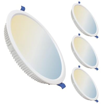 LED ATOMANT 4x Downlight LED Empotrable Corte 205mm 32W CCT 3000-6500K Diametro 225mm, Con Selector de color CCT, 2800 Lumenes, Driver incluido LED ATOMANT 4x Downlight LED Empotrable Corte 205mm 32W CCT 3000-6500K Diametro 225mm, Con Selector de color CCT, 2800 Lumenes, Driver incluido
