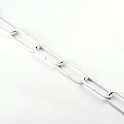 Orion Cadena para lámpara de araña, cadena de 1 m, cadena de eslabones para lámparas de araña, cadena de hierro, cadena de eslabones redondos, metal (blanco, 4 mm) Orion Cadena para lámpara de araña, cadena de 1 m, cadena de eslabones para lámparas de araña, cadena de hierro, cadena de eslabones redondos, metal (blanco, 4 mm)