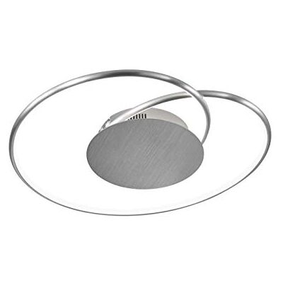 WOFI Lámpara de interior para salón, lámpara de techo, lámpara, metal, aluminio, regulador de intensidad, plástico moderno 16 W, cepillado WOFI Lámpara de interior para salón, lámpara de techo, lámpara, metal, aluminio, regulador de intensidad, plástico moderno 16 W, cepillado