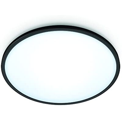 WiZ – Lámpara inteligente Plafón de techo Superslim LED 14W, Luz Blanca de Cálida a Fría,Wi-Fi, con tecnología SpaceSense y compatible con Alexa y Google Home, 24cm diámetro Color Negro WiZ – Lámpara inteligente Plafón de techo Superslim LED 14W, Luz Blanca de Cálida a Fría,Wi-Fi, con tecnología SpaceSense y compatible con Alexa y Google Home, 24cm diámetro Color Negro
