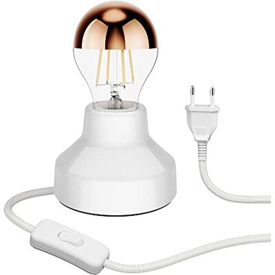 ledscom.de Lámpara de mesa de porcelana TIX, redonda, enchufe, interruptor, blanco + lámpara LED, 839lm, blanco cálido ledscom.de Lámpara de mesa de porcelana TIX, redonda, enchufe, interruptor, blanco + lámpara LED, 839lm, blanco cálido