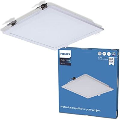 Philips Panel LED empotrable ProjectLine 15W, Luz blanca natural 4000k, 1200 lm 30x30cm Philips Panel LED empotrable ProjectLine 15W, Luz blanca natural 4000k, 1200 lm 30x30cm
