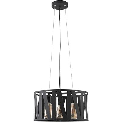 GTV MELODY lámpara colgante 3 luces Ø40 cm – pantalla metálica redonda en antracita, 3xE27 hasta 40 W, altura ajustable 150 cm, IP20, 220–240 V, diseño moderno para interiores GTV MELODY lámpara colgante 3 luces Ø40 cm – pantalla metálica redonda en antracita, 3xE27 hasta 40 W, altura ajustable 150 cm, IP20, 220–240 V, diseño moderno para interiores