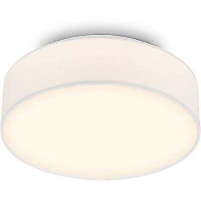 Briloner Lámpara techo LED con pantalla de tela, 16 W y 1800 lm, luz blanco cálido, plafon LED, lamparas de salón, lampara dormitorio, luz techo salón, 30 x 10,5 cm, Blanco Briloner Lámpara techo LED con pantalla de tela, 16 W y 1800 lm, luz blanco cálido, plafon LED, lamparas de salón, lampara dormitorio, luz techo salón, 30 x 10,5 cm, Blanco