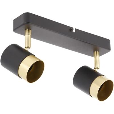 GTV lighting Orio Lámpara de techo LED (aluminio, IP20, 2 focos, orientable), color negro GTV lighting Orio Lámpara de techo LED (aluminio, IP20, 2 focos, orientable), color negro
