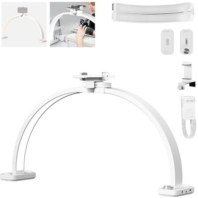 NEEWER BÁSICO HM01-D Lámpara de arco (29 pulgadas, LED, 40 W, media luna, 3000 K-6500 K, 3400 Lux/0,5 m, CRI95, carga USB, soporte para teléfono para manicura, maquillaje, belleza, tatuaje NEEWER BÁSICO HM01-D Lámpara de arco (29 pulgadas, LED, 40 W, media luna, 3000 K-6500 K, 3400 Lux/0,5 m, CRI95, carga USB, soporte para teléfono para manicura, maquillaje, belleza, tatuaje