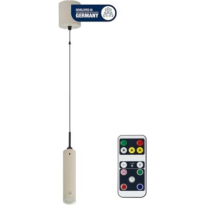 REV Lámpara colgante con batería, 130 lm, regulable en 3 colores, temporizador 1-4H, altura regulable mediante tirón (37 – 163 cm), lámpara colgante con mando a distancia, ideal como lámpara de noche REV Lámpara colgante con batería, 130 lm, regulable en 3 colores, temporizador 1-4H, altura regulable mediante tirón (37 – 163 cm), lámpara colgante con mando a distancia, ideal como lámpara de noche