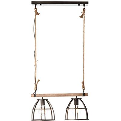Brilliant lámpara Matrix Wood, lámpara de suspensión 2 bombillas negro acero/madera 2x A60, E27, 60W, adecuado para lámparas normales (no incluidas) Escala A ++ a E La cuerda se puede acortar Brilliant lámpara Matrix Wood, lámpara de suspensión 2 bombillas negro acero/madera 2x A60, E27, 60W, adecuado para lámparas normales (no incluidas) Escala A ++ a E La cuerda se puede acortar