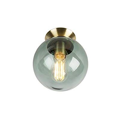 Lámpara de Techo Art Déco de Vidrio Verde - Pallon - E27 - Max 25W Lámpara de Techo Art Déco de Vidrio Verde - Pallon - E27 - Max 25W