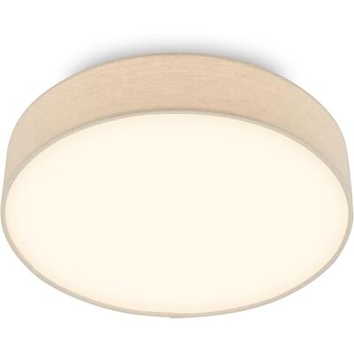 Briloner Lámpara techo LED con pantalla de tela, 24 W y 2600 lm, luz blanco cálido, plafon LED, lamparas de salón, lampara dormitorio, luz techo salón, 38 x 10,5 cm, Beige Briloner Lámpara techo LED con pantalla de tela, 24 W y 2600 lm, luz blanco cálido, plafon LED, lamparas de salón, lampara dormitorio, luz techo salón, 38 x 10,5 cm, Beige