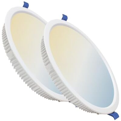 LED ATOMANT 2x Downlight LED Empotrable Corte 205mm 32W CCT 3000-6500K Diametro 225mm, Con Selector de color CCT, 2800 Lumenes, Driver incluido LED ATOMANT 2x Downlight LED Empotrable Corte 205mm 32W CCT 3000-6500K Diametro 225mm, Con Selector de color CCT, 2800 Lumenes, Driver incluido