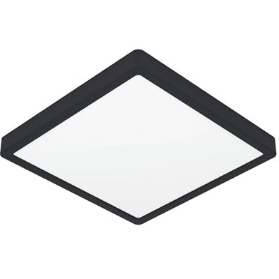 Eglo Fueva 6 Lámpara de techo LED cuadrada, de superficie, de plástico, en blanco y negro, color luz blanco cálido o blanco frío, 29 x 29 cm Eglo Fueva 6 Lámpara de techo LED cuadrada, de superficie, de plástico, en blanco y negro, color luz blanco cálido o blanco frío, 29 x 29 cm