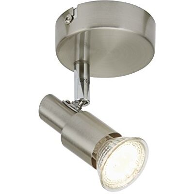 Briloner Leuchten 2907 – 012 A +, Techo Foco, Lámpara LED, Lámpara de pared, Foco, metal, 3 W, níquel mate, 8 x 8 x 10 cm Briloner Leuchten 2907 – 012 A +, Techo Foco, Lámpara LED, Lámpara de pared, Foco, metal, 3 W, níquel mate, 8 x 8 x 10 cm