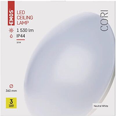 EMOS , lámpara LED nachgesetzte Cori IP44 18 W NW, acero, White, 40 x 11, 5 x 40 cm EMOS , lámpara LED nachgesetzte Cori IP44 18 W NW, acero, White, 40 x 11, 5 x 40 cm
