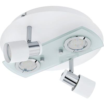 Eglo PAWEDO 1 Aplique de pared o techo (acero, 12 W), color blanco y cromo Eglo PAWEDO 1 Aplique de pared o techo (acero, 12 W), color blanco y cromo