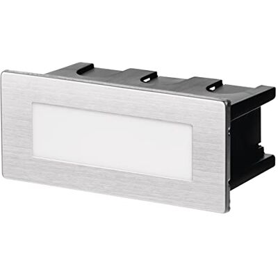 EMOS , lámpara LED empotrable de orientación 123 × 53, 1, 5 W blanco cálido IP54, aluminio, Stainless Steel, 13 x 6 x 7 cm EMOS , lámpara LED empotrable de orientación 123 × 53, 1, 5 W blanco cálido IP54, aluminio, Stainless Steel, 13 x 6 x 7 cm