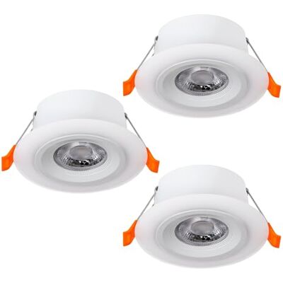 Eglo Calonge Juego de 3 plafones de techo LED empotrados, adecuados como iluminación para techos suspendidos, fabricados en plástico de color blanco, y con un diámetro de Ø 7 cm Eglo Calonge Juego de 3 plafones de techo LED empotrados, adecuados como iluminación para techos suspendidos, fabricados en plástico de color blanco, y con un diámetro de Ø 7 cm
