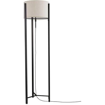 Fischer & Honsel Teramo Lámpara de pie, color negro arena, pantalla de tela de lino arena, altura regulable de 152 cm a 160 cm, conmutable mediante interruptor de extracción 3 x E27 Fischer & Honsel Teramo Lámpara de pie, color negro arena, pantalla de tela de lino arena, altura regulable de 152 cm a 160 cm, conmutable mediante interruptor de extracción 3 x E27