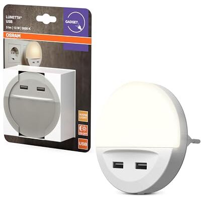 OSRAM Lámpara de noche LED LUNETTA LED blanca, con salida USB OSRAM Lámpara de noche LED LUNETTA LED blanca, con salida USB