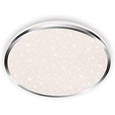 Briloner Leuchten Luz de techo LED, luz de baño, lámpara de baño con decoración de estrellas, IP44, 18 vatios, 1.800 lúmenes, 4.000 kelvin, blanco cromado, 330x66mm (diámetro x altura) Briloner Leuchten Luz de techo LED, luz de baño, lámpara de baño con decoración de estrellas, IP44, 18 vatios, 1.800 lúmenes, 4.000 kelvin, blanco cromado, 330x66mm (diámetro x altura)
