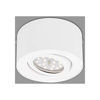 Briloner Leuchten Lámpara LED de Techo (5 W, Reflector Orientable, 470 Lúmenes, 3000 K, 9 cm de Diámetro), Color Blanco Briloner Leuchten Lámpara LED de Techo (5 W, Reflector Orientable, 470 Lúmenes, 3000 K, 9 cm de Diámetro), Color Blanco