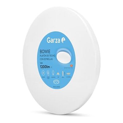 Garza Plafón LED BOWIE Ø230mm 12W 1200lm, Luz Neutra 4000K, Diseño Cielo Estrellado, Ultrafino, Fácil Instalación para Hogar y Oficinas Garza Plafón LED BOWIE Ø230mm 12W 1200lm, Luz Neutra 4000K, Diseño Cielo Estrellado, Ultrafino, Fácil Instalación para Hogar y Oficinas
