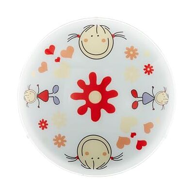 Eglo Junior 2 Lámpara de techo y pared (acero y cristal, 2 bombillas E27, máx. 60 W, diámetro de 39,5 cm), diseño de niña, color blanco Eglo Junior 2 Lámpara de techo y pared (acero y cristal, 2 bombillas E27, máx. 60 W, diámetro de 39,5 cm), diseño de niña, color blanco