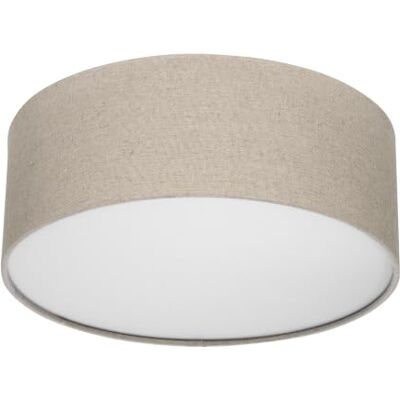 REV Lámpara de techo LED Lampada da soffitto per camera da letto, soggiorno e cucina, rotonda, 30 cm, con paralume in tessuto in stile vintage, taupe REV Lámpara de techo LED Lampada da soffitto per camera da letto, soggiorno e cucina, rotonda, 30 cm, con paralume in tessuto in stile vintage, taupe
