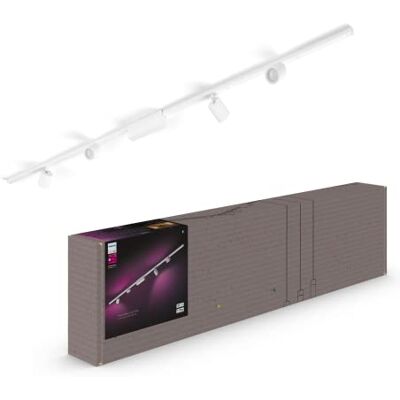 Philips Perifo Iluminación en carril Luz Blanca y de Colores Set carril y 4 focos (blanco) 212cm Anclajes incluidos Philips Perifo Iluminación en carril Luz Blanca y de Colores Set carril y 4 focos (blanco) 212cm Anclajes incluidos