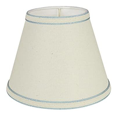 Creative Empire Uno Lamp Shade in Cream with Powder Blue, 5" Top x 9" Bottom x 7" Slant Height, Slip UNO 33mm Creative Empire Uno Lamp Shade in Cream with Powder Blue, 5" Top x 9" Bottom x 7" Slant Height, Slip UNO 33mm