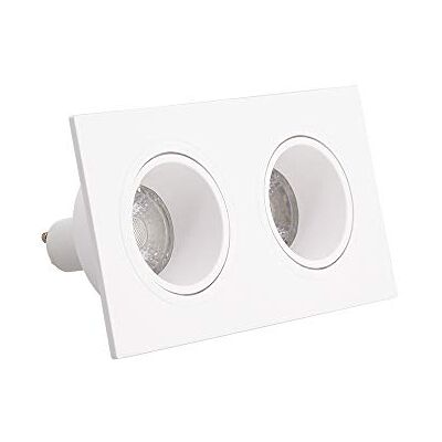Xanlite Foco LED empotrable (2 cabezas GU10, 50 W, 2700 K, cuadrado, orientable), color blanco Xanlite Foco LED empotrable (2 cabezas GU10, 50 W, 2700 K, cuadrado, orientable), color blanco